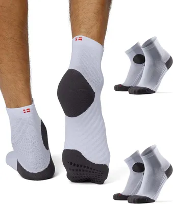 Produktbild von Laufsocken mit rutschfestem Grip, weiß, Set mit 2 Paar, Größe 39-42