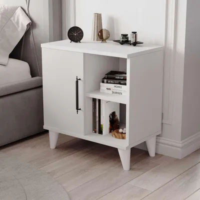 Obrázok produktu pre Skye Decor, nočný stolík, 55,5 cm, biela farba, 100% melamín, rodičovský kód: [rodičovský kód]