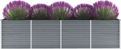 Produktbild von "2026 Promotion" Garten-Hochbeet - Pflanzkasten - Verzinkter Stahl 320x80x77 cm - Grau - Beete CC26338
