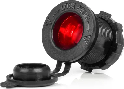 Immagine prodotto di Presa da incasso impermeabile 12/24V con illuminazione a LED rossi AMIO-04219