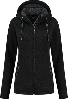 Produktbild von Kjelvik Damen Strickfleecejacke Layla Gr.42 schwarz (202140028-40)