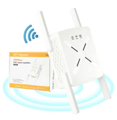Produktbild von CMYbabee WLAN Repeater 1200Mbit/s 2,4/5,8 GHz, Verstärker bis zu 400 m², WPS WiFi Extender Booster mit Repeater/AP/Router Modus, Ethernet Anschluss, WiFi Amplifier zu allen WLAN Geräten, Weiß