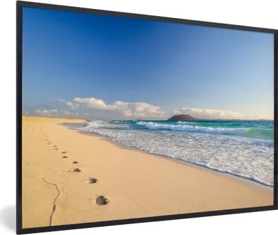 Produktbild von MuchoWow® MuchoWow® Gerahmtes Poster Strand - Meer - Berge 90x60 cm - Poster mit zchwarzem Bilderrahmen - Fotorahmen - Foto-Plakat