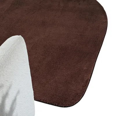 Imagen del producto de Alfombra de diseño moderno, forma irregular, antideslizante, suave, color marrón. Tamaño: 160 x 220 cm
