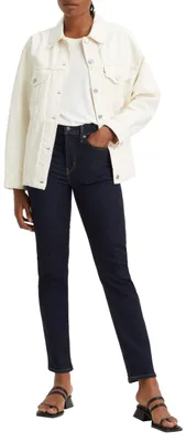 Immagine prodotto di Jeans da donna Levi's modello 724, vita alta e gamba dritta, colore blu "Wave Rinse", taglia 26W / 32L