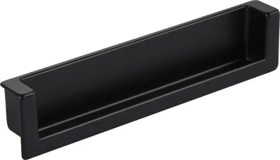 Produktbild von Muschelgriff Syrakus LA 128 Einlassgriff mit Einlassmaß 134x26,2mm, Zinkdruckguss schwarz matt