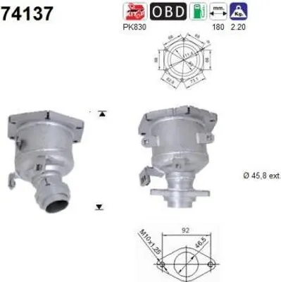 Produktbild von AS Katalysator Kat für NISSAN MICRA III (K12) Euro 4 (D4) 74137
