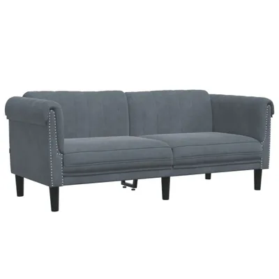 Produktbild von vidaXL Sofa 2-Sitzer Dunkelgrau Samt