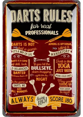 Produktbild von LANOLU Retro Blechschild Dart Geschenke für Männer, Dart Schild, Dart Dekoration für Pub oder Dartkeller, Dart Fanartikel 20x30cm