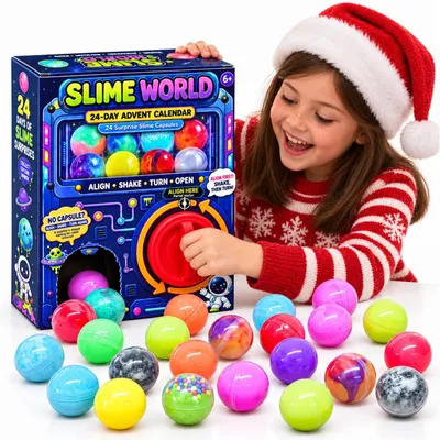 Imagen del producto de Calendario de Adviento de Slime 2026 con Dispensador de Cápsulas Set de Slime de 24 Días