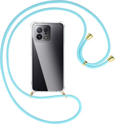 Produktbild von Handykette Backcover-Schutzhülle mit Band (Metall goldfarben) für Xiaomi 13 (6.28'') - himmelblau