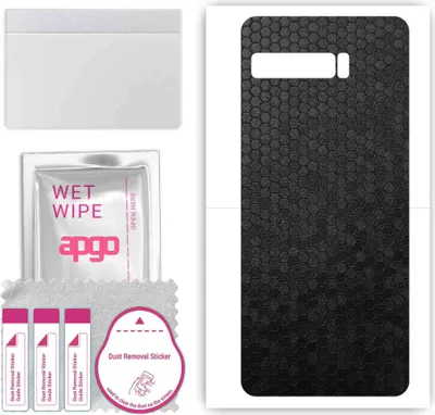 Produktbild von apgo Rückseite Schutzfolie, Skin, kompatibel mit Asus ROG Phone 3 ZS661KS, Hinten Displayschutzfolie aus Vinylfolie, kratzfest, einfache Montage - Schwarze Honigwabe