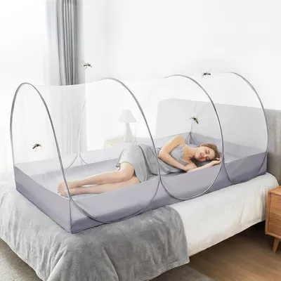 Produktbild von Pop Up Moskitonetz Bett, Faltbares Reise Moskitonetz Camping | 190x90x90cm großes Bettzelt mit faltbarem Design für Kinder und Erwachsene, ideal für Reise, Camping und Mückenschutz