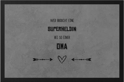 Produktbild von Wer Braucht Superheldin Fußmatte Beste Oma Der Welt Geschenkidee Geburtstag Großmutter