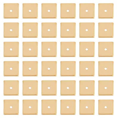 50 Stück 8 mm quadratische Abstandskralen aus Edelstahl, gold