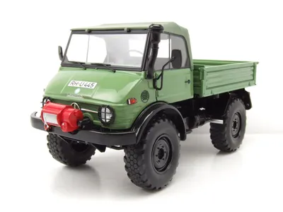 Produktbild von Mercedes Unimog 406 Cabrio grün Modellauto 1:18 Schuco