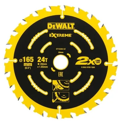 Image de Lame de scie circulaire Ø165x20mm 24 dents DT10300-QZ