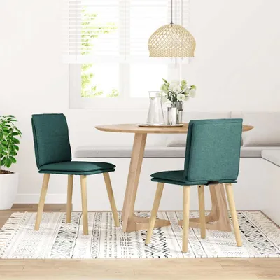 Immagine prodotto di Sedie da Pranzo 2 pz Verde Scuro in Tessuto