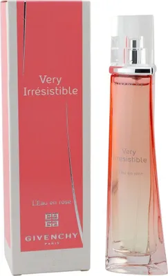 Givenchy Very Irrésistible L’Eau en Rose Eau de Toilette in rose Flakon neben passender Verpackung mit weißer Schrift