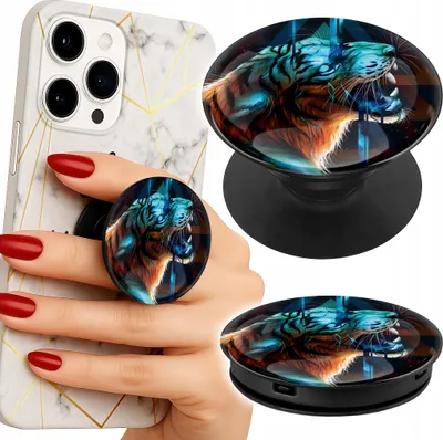 Immagine prodotto di Porta telefono Popsocket da dito/supporto tigre Modelli da uomo