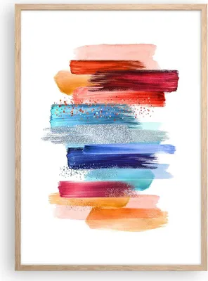 Produktbild von Gerahmtes Poster - Rahmen in heller Eiche - Abstraktion Farben Gürtel - 50x70 cm - Wand Bild - Wanddeko - Wandbilder - Wandposter - Bilderrahmen - Bilder - Kunstdruck - Wandbild - P2NPA50x70-4330