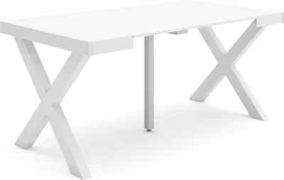 Immagine prodotto di TAPA Consolle allungabile, 160x90x73cm, Per 8 persone, Gambe in legno, Bianco