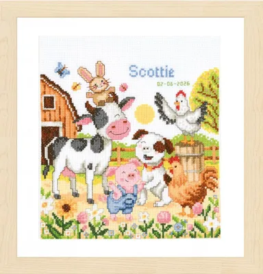 Produktbild von Kreuzstich-Set von Vervaco, "Tiere vom Bauernhof", 20x20 cm