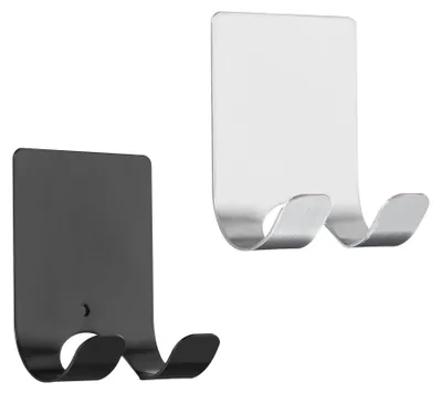 Produktbild von kwmobile 2x selbstklebende Halterung für Rasierer - für versch. Oberflächen - Nassrasierer Halter Set - Wand Haken Schwarz Silber
