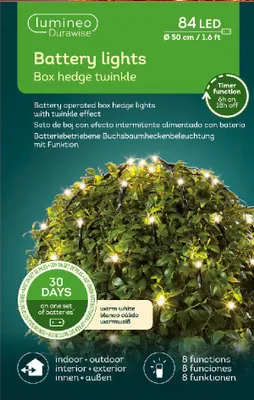 Produktbild von LED Durawise Buxus-Netz Twinkle Effekt Ø 50cm schwarz/warmes weiss