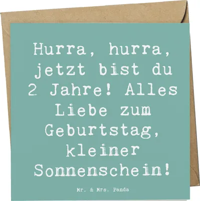 Produktbild von Mr. & Mrs. Panda Grußkarte Spruch 2. Geburtstag - Meeresbrise - Geschenk, Alter, unvergesslich, doppelkarte, Meilenstein, fröhlich, Klappkarte, Geburtstagsglück