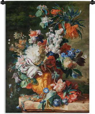 Produktbild von MuchoWow® Wandteppich Wandbehang Ölfarbe - Blumen - Stilleben 150x200 cm Tapisserie Dekoration Wandtuch - Wandaufhängung - Moderner