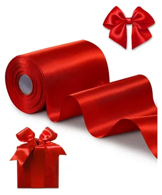 Produktbild von Geschenkband 10cm Breit Satinband Rotes Band fš¹r Grand ?ffnung, Er?ffnungszeremonie, Schleifenband Ringelband fš¹r Weihnachten jahr Geschenk Hochzeit Valentinstag Deko