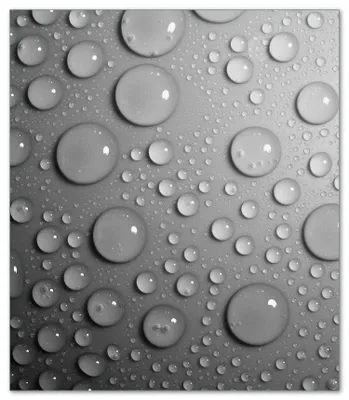 Produktbild von Wallario Herdabdeckplatte aus Glas, Größe 52 x 60 cm 1-teilig, Motiv Wassertropfen in schwarz weiß