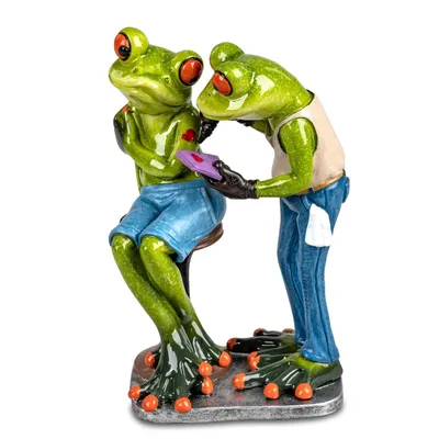 Produktbild von Formano Froschpaar Tattoo machen 15 cm Figur lustige Frösche Dekoration Tätowierer