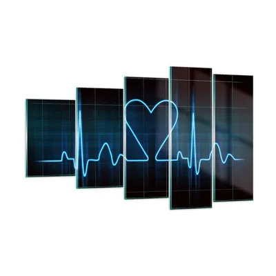 Produktbild von Bilder auf glas - Grafik herz kardiologie - 100x60cm - Glasbilder - Wandbilder - Kunstdruck - zum Aufhängen bereit - Wanddekoration aus Glas - Glas Bilder - Wandbild auf Glas - GEG100x60-0959