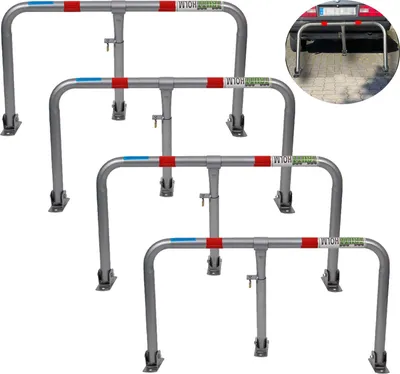 Produktbild von 4x Parkplatzsperre abschließbar 43 x 80 cm Parkplatzbügel Sperrbügel Parkplatzblockierer Parkbügel Poller