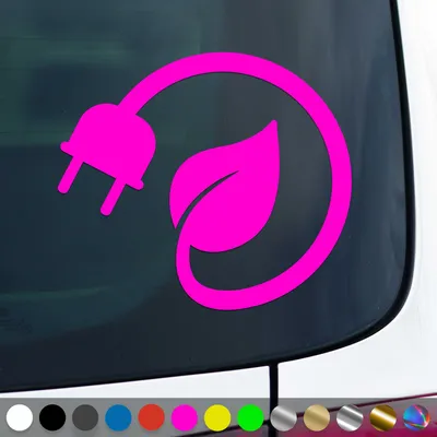Produktbild von PantherPixel Erneuerbare Energien Aufkleber Strom Elektromobilität Sticker Auto Geschenkidee Farbe Neon-Pink