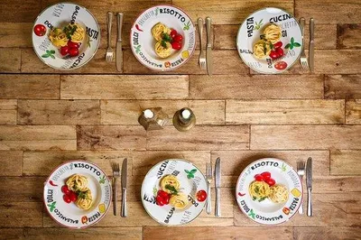 Produktbild von Tavola Nudelteller Bunt 24cm Porzellan (6 Stück)