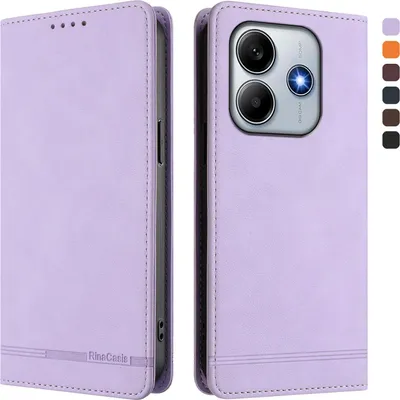 Immagine prodotto di Custodia per Xiaomi Redmi Note 14 4G, retro custodia in Finto cuoio flip con supporto e slot per carte Purple