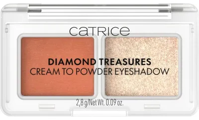Obrázok produktu pre CATRICE Diamond Treasures, Prášok, Vyhladenie, Viacfarebný, Peach Gleam, 2 farba/farieb, Matte, Trblietky
