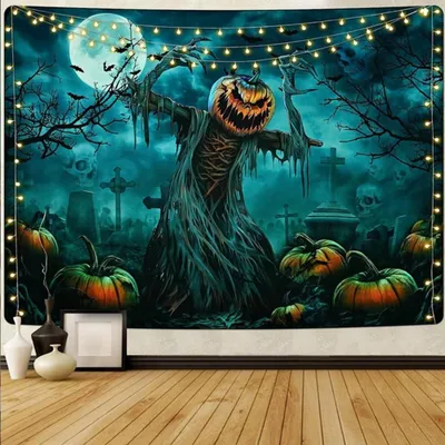 Halloween-Wandteppich, Horror-Motiv, 95x73 cm, Stil 1