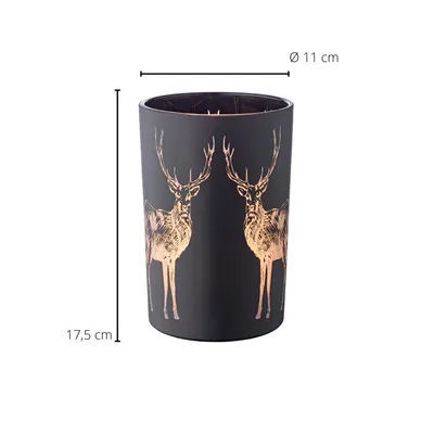 Produktbild von EDZARD Glas Windlicht Hirsch Tiu H 18 cm
