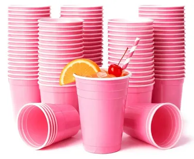 50 rosa Partybecher 473 ml – Einwegbecher für Feste