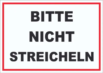 Produktbild von Bitte nicht streicheln Aufkleber streicheln verboten A9 (37x52mm)