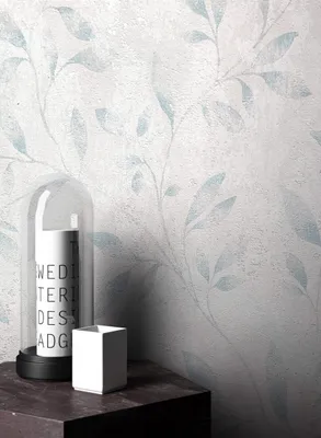 Produktbild von NEWROOM Tapete Weiß Vliestapete Leicht Glänzend - Betontapete Floral Blau Hellgrau Blätter Beton Dschungeltapete Tropisch