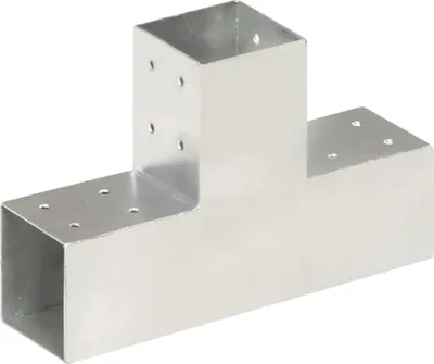 Obrázok produktu pre vidaXL Post Connector 4 ks. T-tvar Pozinkovaný kov 81 x 81 mm