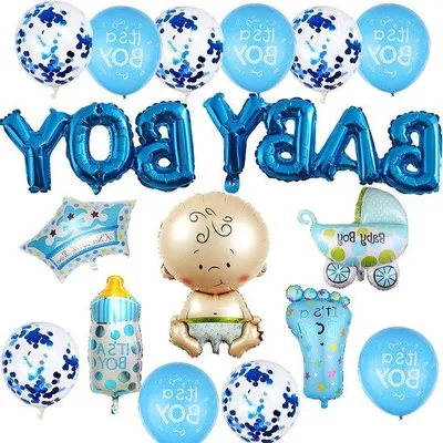 Immagine prodotto di Decorazioni blu per una festa di benvenuto al bambino