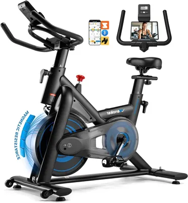 Immagine prodotto di Cyclette da casa - Ergometro - Bicicletta fitness - Bicicletta  - Bicicletta da interno - Silenziosa, con volano da 18 kg