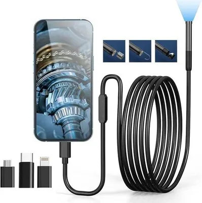 Image de Caméra endoscopique WiFi HD 1920p, 3 m de long, noire, 6 LED