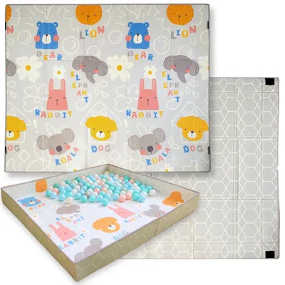 Obrázok produktu pre Oboustranná skladateľná podlaha 2 v 1 z XPE peny Educational Floor Safe Humbi 200 x 180 cm so suchými zipsmi